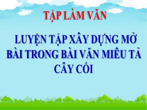 Bài giảng Tiếng Việt 4 (Tập làm văn) - Bài: Luyện tập xây dựng mở bài trong bài văn miêu tả cây cối
