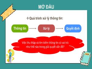 Bài giảng Tin học 5 - Chương 3: Tổ chức lưu trữ, tìm kiếm và trao đổi thông tin - Bài 6: Tìm kiếm thông tin trong giải quyết vấn đề