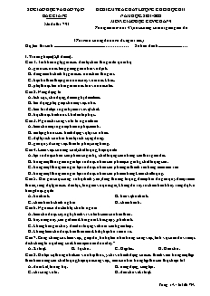 Đề kiểm tra chất lượng cuối học kì I GDCD 9 - Mã đề 793 - Năm học 2021-2022 - Sở GD&ĐT Bắc Giang (Có đáp án)