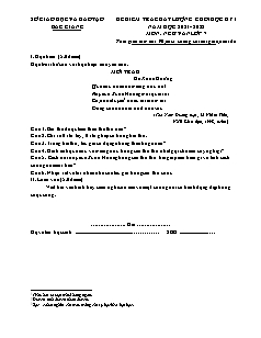 Đề kiểm tra chất lượng cuối học kì I Ngữ văn 7 - Năm học 2021-2022 - Sở GD&ĐT Bắc Giang (Có đáp án)