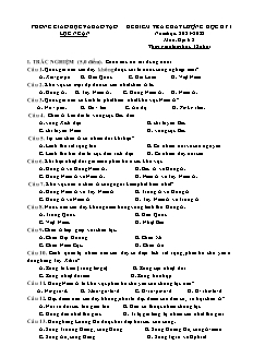 Đề kiểm tra chất lượng học kì I Địa lí 8 - Năm học 2021-2022 - PGD Lục Ngạn (Có đáp án)