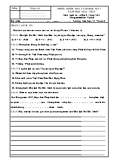 Đề kiểm tra cuối học kì I Lịch sử và Địa lí Khối 5 - Năm học 2022-2023 - Trường Tiểu học Thị trấn Vôi số 2 (Có đáp án + Ma trận)