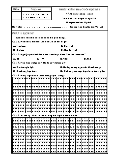 Đề kiểm tra cuối học kì I Lịch sử và Địa lí Lớp 4 - Năm học 2022-2023 - Trường Tiểu học Thị trấn Vôi số 2 (Có đáp án + Ma trận)