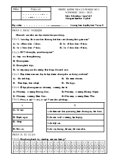 Đề kiểm tra cuối học kì I môn Khoa học 5 - Năm học 2022-2023 - Trường Tiểu học Thị trấn Vôi số 2 (Có đáp án + Ma trận)