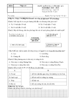 Đề kiểm tra cuối học kì I môn Khoa học Lớp 5 - Năm học 2023-2024 - Trường Tiểu học Thị trấn Vôi số 2