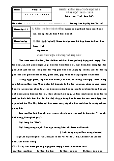 Đề kiểm tra cuối học kì I môn Tiếng Việt 4 (Đọc) - Năm học 2022-2023 - Trường Tiểu học Thị trấn Vôi số 2 (Có đáp án + Ma trận)