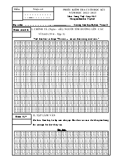 Đề kiểm tra cuối học kì I môn Tiếng Việt 4 (Viết) - Năm học 2022-2023 - Trường Tiểu học Thị trấn Vôi số 2 (Có đáp án)