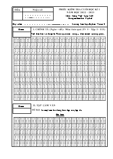 Đề kiểm tra cuối học kì I môn Tiếng Việt 5 (Viết) - Năm học 2022-2023 - Trường Tiểu học Thị trấn Vôi số 2 (Có đáp án + Ma trận)