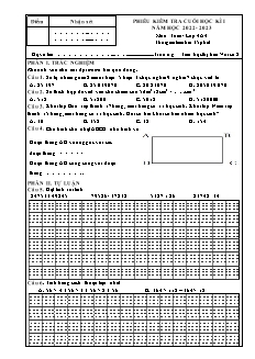 Đề kiểm tra cuối học kì I môn Toán 4 - Năm học 2022-2023 - Trường Tiểu học Thị trấn Vôi số 2 (Có đáp án + Ma trận)