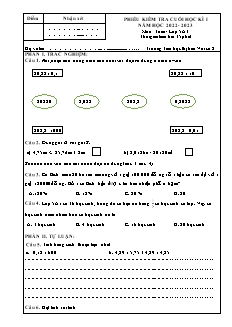 Đề kiểm tra cuối học kì I môn Toán Lớp 5 - Năm học 2022-2023 - Trường Tiểu học Thị trấn Vôi số 2 (Có đáp án + Ma trận)