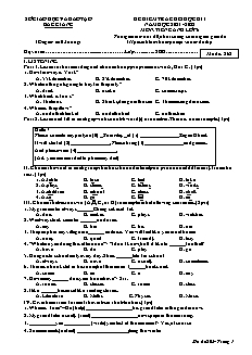 Đề kiểm tra cuối học kì I Tiếng Anh 6 - Mã đề 862 - Năm học 2021-2022 - Sở GD&ĐT Bắc Giang (Có đáp án + File nghe)