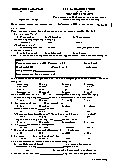 Đề kiểm tra cuối học kì I Tiếng Anh 6 - Mã đề 864 - Năm học 2021-2022 - Sở GD&ĐT Bắc Giang (Có đáp án + File nghe)