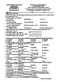 Đề kiểm tra cuối học kì I Tiếng Anh 8 (Chương trình 10 năm) - Mã đề 983 - Năm học 2021-2022 - Sở GD&ĐT Bắc Giang (Có đáp án + File nghe)
