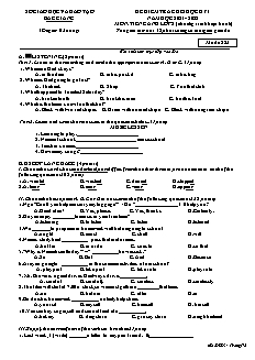 Đề kiểm tra cuối học kì I Tiếng Anh 8 - Mã đề 883 - Năm học 2021-2022 - Sở GD&ĐT Bắc Giang (Có đáp án + File nghe)