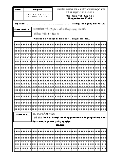 Đề kiểm tra cuối học kì I Tiếng Việt 4 (Viết) - Năm học 2022-2023 - Trường Tiểu học Thị trấn Vôi số 2 (Có đáp án + Ma trận)