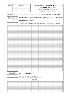 Đề kiểm tra cuối học kì I Tiếng Việt 5 (M2) - Năm học 2023-2024 - Trường Tiểu học Thị trấn Vôi số 2