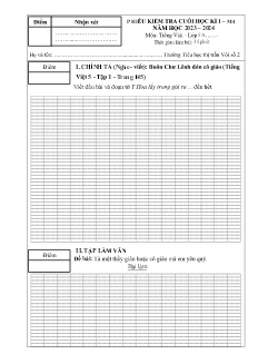 Đề kiểm tra cuối học kì I Tiếng Việt 5 (M4) - Năm học 2023-2024 - Trường Tiểu học Thị trấn Vôi số 2