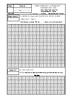 Đề kiểm tra cuối học kì I Tiếng Việt 5 (Viết) - Năm học 2022-2023 - Trường Tiểu học Thị trấn Vôi số 2 (Có đáp án + Ma trận)