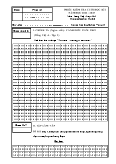 Đề kiểm tra cuối học kì I Tiếng Việt Khối 4 (Viết) - Năm học 2022-2023 - Trường Tiểu học Thị trấn Vôi số 2 (Có đáp án + Ma trận)