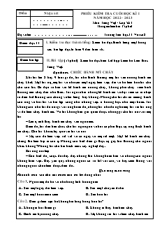 Đề kiểm tra cuối học kì I Tiếng Việt Lớp 5 (Đọc) - Năm học 2022-2023 - Trường Tiểu học Thị trấn Vôi số 2
