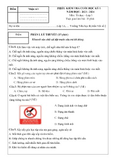 Đề kiểm tra cuối học kì I Tin học 3 - Năm học 2023-2024 - Trường Tiểu học Thị trấn Vôi số 2