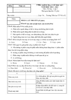 Đề kiểm tra cuối học kì I Tin học 5 - Năm học 2023-2024 - Trường Tiểu học Thị trấn Vôi số 2