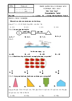 Đề kiểm tra cuối học kì I Toán 3 - Năm học 2022-2023 - Trường Tiểu học Thị trấn Vôi số 2 (Có đáp án + Ma trận)