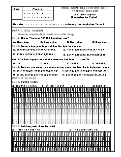 Đề kiểm tra cuối học kì I Toán 4 - Năm học 2022-2023 - Trường Tiểu học Thị trấn Vôi số 2 (Có đáp án + Ma trận)