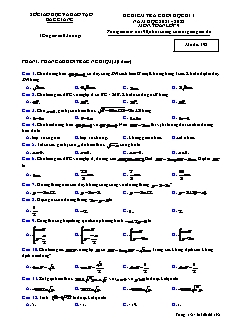 Đề kiểm tra cuối học kì I Toán 9 - Mã đề 192 - Năm học 2021-2022 - Sở GD&ĐT Bắc Giang (Có đáp án)