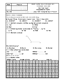 Đề kiểm tra cuối học kì I Toán Lớp 4 - Năm học 2022-2023 - Trường Tiểu học Thị trấn Vôi số 2 (Có đáp án + Ma trận)