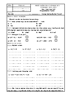 Đề kiểm tra cuối học kì I Toán Lớp 5 - Năm học 2022-2023 - Trường Tiểu học Thị trấn Vôi số 2 (Có đáp án + Ma trận)