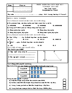 Đề kiểm tra giữa học kì I môn Toán 4 - Năm học 2022-2023 - Trường Tiểu học Thị trấn Vôi số 2 (Có đáp án + Ma trận)