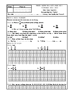 Đề kiểm tra giữa học kì I Toán 5 - Năm học 2022-2023 - Trường Tiểu học Thị trấn Vôi số 2 (Có đáp án + Ma trận)