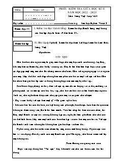 Đề kiểm tra giữa học kì II môn Tiếng Việt 5 (Đọc) - Năm học 2022-2023 - Trường Tiểu học Thị trấn Vôi số 2 (Có đáp án + Ma trận)