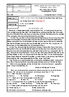 Đề kiểm tra giữa học kì II môn Tiếng Việt Lớp 5 (Đọc) - Năm học 2022-2023 - Trường Tiểu học Thị trấn Vôi số 2 (Có đáp án + Ma trận)