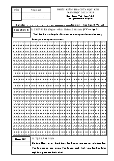 Đề kiểm tra giữa học kì II môn Tiếng Việt Lớp 5 (Viết) - Năm học 2022-2023 - Trường Tiểu học Thị trấn Vôi só 2 (Có đáp án + Ma trận)