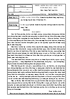 Đề kiểm tra giữa học kì II Tiếng Việt 5 (Đọc) - Năm học 2022-2023 - Trường Tiểu học Thị trấn Vôi số 2 (Có đáp án + Ma trận)