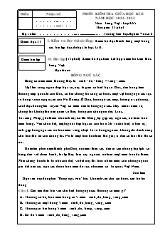 Đề kiểm tra giữa học kì II Tiếng Việt Khối 4 (Đọc) - Năm học 2022-2023 - Trường Tiểu học Thị trấn Vôi số 2 (Có đáp án + Ma trận)
