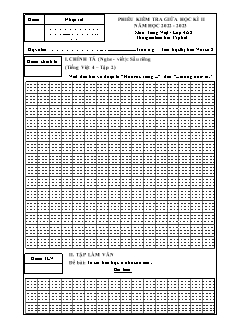 Đề kiểm tra giữa học kì II Tiếng Việt Lớp 4 (Viết) - Năm học 2022-2023 - Trường Tiểu học Thị trấn Vôi só 2 (Có đáp án + Ma trận)
