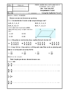 Đề kiểm tra giữa học kì II Toán Lớp 4 - Năm học 2022-2023 - Trường Tiểu học Thị trấn Vôi số 2 (Có đáp án + Ma trận)