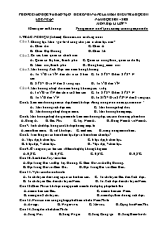 Đề rèn kĩ năng học kì I Địa lí 7 - Năm học 2021-2022 - PGD Lục Ngạn (Có đáp án)