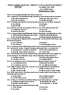 Đề rèn kĩ năng học kì I GDCD 6 - Năm học 2021-2022 - PGD Lục Ngạn (Có đáp án)