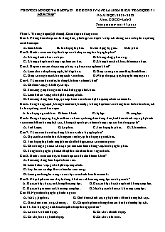 Đề rèn kĩ năng học kì I GDCD 8 - Năm học 2021-2022 - PGD Lục Ngạn (Có đáp án)