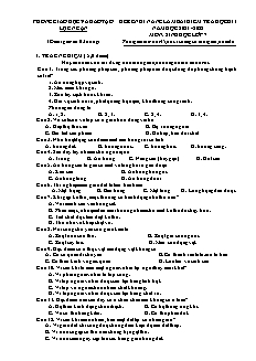 Đề rèn kĩ năng học kì I Sinh học 7 - Năm học 2021-2022 - PGD Lục Ngạn (Có đáp án)