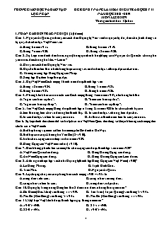 Đề rèn kĩ năng học kì II Lịch sử 9 - Năm học 2018-2019 - PGD Lục Ngạn (Có đáp án)
