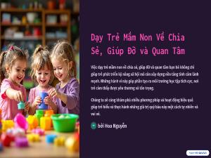 Đề tài Dạy trẻ Mầm non về chia sẻ, giúp đỡ và quan tâm