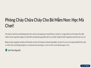 Đề tài Phòng cháy chữa cháy cho bé Mầm non