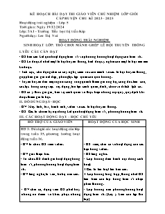 Giáo án Hoạt động trải nghiệm 5 - Bài: Trò chơi mảnh ghép lễ hội truyền thống - Năm học 2024-2025 - Leo Thị Vui