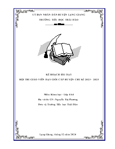 Giáo án Khoa học 4 - Bài 13: Nhu cầu sống của thực vật và chăm sóc cây trồng (Tiết 1) - Năm học 2024-2025 - Nguyễn Thị Phương