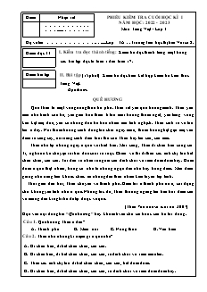 Ma trận Đề kiểm tra cuối học kì I Tiếng Việt 3 - Năm học 2022-2023 - Trường Tiểu học Thị trấn Vôi số 2